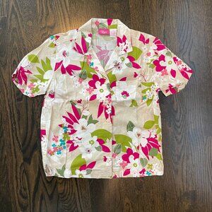 Vintage Tropical Print Blouse - Cappagallo Petite PS
